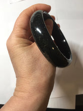 Load image into Gallery viewer, 62.8mm 100% Natural dark green/black meteorite Stellar Night sky nephrite bangle HN79-1248
