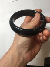 Load image into Gallery viewer, 62.8mm 100% Natural dark green/black meteorite Stellar Night sky nephrite bangle HN79-1248
