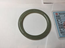 Load image into Gallery viewer, 53mm Certified 100% Natural light green/yellow/gray nephrite jade bangle HT125-3598
