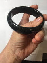 Load image into Gallery viewer, 62.8mm 100% Natural dark green/black meteorite Stellar Night sky nephrite bangle HN79-1248
