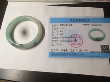 Load image into Gallery viewer, 55.7mm Certified type A 100% Natural icy watery sunny green Jadeite bangle AY25-1702
