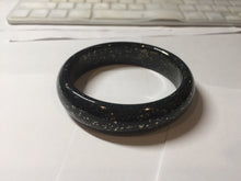 Load image into Gallery viewer, 62mm 100% Natural dark green/black meteorite Stellar Night sky nephrite bangle HN80
