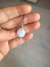 Load image into Gallery viewer, 14mm Type A 100% Natural light purple white Abacus-Bead Peace and Safety Guardian Donuts Buckle jadeite Pendant group PH116
