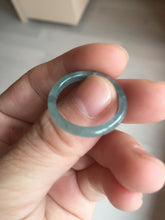 Load image into Gallery viewer, 100% natural type A icy watery light green/blue/gray  Guatemala jadeite jade band ring R117
