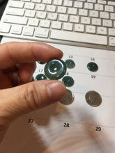 Load image into Gallery viewer, 12-18mm Type A 100% Natural blue light green dark green gray Guatemala Jadeite Jade Safety Guardian Button donuts Pendant group BS142
