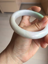 Load image into Gallery viewer, 59mm certified 100% Natural type A sunny green light purple white Jadeite Jade bangle PC252-0322
