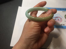 Load image into Gallery viewer, 53mm Certified Type A 100% Natural apple green brown oval Jadeite bangle BH97-2190
