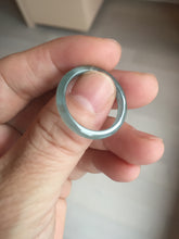 Load image into Gallery viewer, 100% natural type A icy watery light green/blue/gray  Guatemala jadeite jade band ring R117
