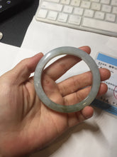 Load image into Gallery viewer, 56.8mm Certified 100% natural Type A icy watery oily dark green/gray(淡油青) jadeite jade bangle PB174-0353
