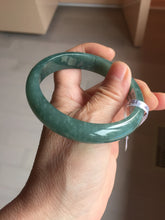 Load image into Gallery viewer, 58.6mm Certified Type A 100% Natural Light Green/Blue/Gray With Flying Snow Guatemala Jadeite Bangle PH268-1238
