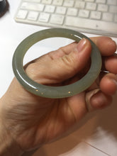 Load image into Gallery viewer, 53mm Certified 100% Natural light green/yellow/gray nephrite jade bangle HT125-3598
