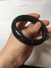 Load image into Gallery viewer, 62mm 100% Natural dark green/black meteorite Stellar Night sky nephrite bangle HN80
