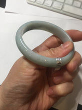 Load image into Gallery viewer, 52.5mm Certificated  Type A100% sunny green/dark green Jadeite Jade bangle F06-5007
