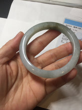 Load image into Gallery viewer, 56.8mm Certified 100% natural Type A icy watery oily dark green/gray(淡油青) jadeite jade bangle PB174-0353
