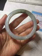 Load image into Gallery viewer, 56.8mm Certified 100% natural Type A icy watery oily dark green/gray(淡油青) jadeite jade bangle PB174-0353
