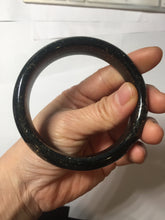 Load image into Gallery viewer, 62mm 100% Natural dark green/black meteorite Stellar Night sky nephrite bangle HN80
