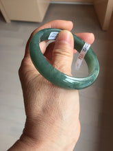 Load image into Gallery viewer, 53.8mm Certified Type A 100% Natural Light Green/Blue/Gray With Flying Snow Guatemala Jadeite Bangle PH267-1242
