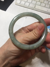 Load image into Gallery viewer, 55.8mm Certified type A 100% Natural  light green gray round cut Jadeite bangle PD40-9581
