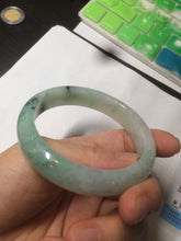 Load image into Gallery viewer, 55.7mm Certified type A 100% Natural icy watery sunny green Jadeite bangle AY25-1702
