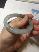 Load image into Gallery viewer, 56.8mm Certified 100% natural Type A icy watery oily dark green/gray(淡油青) jadeite jade bangle PB174-0353
