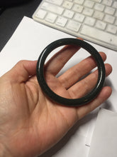 Load image into Gallery viewer, 61.2mm 100% Natural dark green/black meteorite Stellar Night sky round cut nephrite bangle HN81-0748
