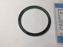 Load image into Gallery viewer, 57mm Certified Type A 100% Natural icy watery light green/blue/gray with flying snow Guatemala slim round cut Jadeite bangle BG197-2487
