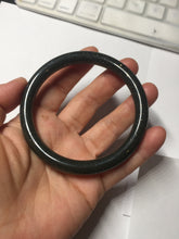 Load image into Gallery viewer, 61.2mm 100% Natural dark green/black meteorite Stellar Night sky round cut nephrite bangle HN81-0748
