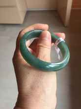 Load image into Gallery viewer, 53.8mm Certified Type A 100% Natural Light Green/Blue/Gray With Flying Snow Guatemala Jadeite Bangle PH267-1242
