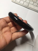 Load image into Gallery viewer, 62.5mm certified 100% Natural black meteorite chubby round cut nephrite(墨玉 MoYu) bangle HN82-8239
