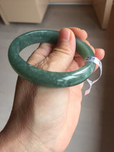 Load image into Gallery viewer, 55.8mm Certified Type A 100% Natural Light Green/Blue/Gray With Flying Snow Guatemala Jadeite Bangle PH265-1247
