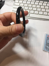 Load image into Gallery viewer, 54.2mm 100% Natural Dark Green/Black Meteorite Starry Night Sky Galaxy Nephrite Bangle HN177-0566
