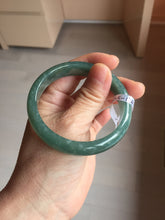 Load image into Gallery viewer, 55.8mm Certified Type A 100% Natural Light Green/Blue/Gray With Flying Snow Guatemala Jadeite Bangle PH265-1247
