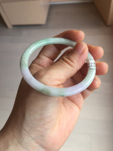 Load image into Gallery viewer, 54.4mm certified 100% natural Type A white/purple/sunny green slim round cut jadeite jade bangle PC253-0842
