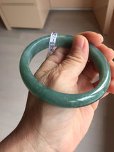 Load image into Gallery viewer, 61.5mm Certified Type A 100% Natural Light Green/Blue/Gray With Flying Snow Guatemala Jadeite Bangle PH263-1244
