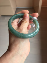 Load image into Gallery viewer, 61.5mm Certified Type A 100% Natural Light Green/Blue/Gray With Flying Snow Guatemala Jadeite Bangle PH263-1244
