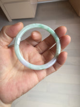 Load image into Gallery viewer, 54.4mm certified 100% natural Type A white/purple/sunny green slim round cut jadeite jade bangle PC253-0842
