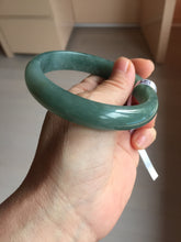 Load image into Gallery viewer, 61.5mm Certified Type A 100% Natural Light Green/Blue/Gray With Flying Snow Guatemala Jadeite Bangle PH263-1244

