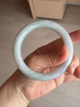 Load image into Gallery viewer, 58.4mm Certified Type A 100% Natural light green chubby round cut Jadeite Jade bangle BM36-0023
