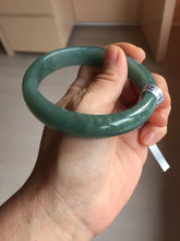 Load image into Gallery viewer, 61.5mm Certified Type A 100% Natural Light Green/Blue/Gray With Flying Snow Guatemala Jadeite Bangle PH263-1244
