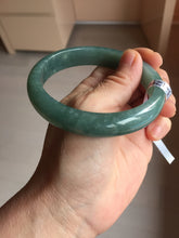 Load image into Gallery viewer, 61.5mm Certified Type A 100% Natural Light Green/Blue/Gray With Flying Snow Guatemala Jadeite Bangle PH263-1244
