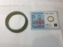 Load image into Gallery viewer, 53mm Certified 100% Natural light green yellow gray Deep Lake Water Green Nephrite Bangle HN178-6937
