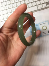 Load image into Gallery viewer, 53mm Certified 100% Natural light green yellow gray Deep Lake Water Green Nephrite Bangle HN178-6937
