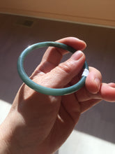 Load image into Gallery viewer, 55mm Certified Type A 100% Natural dark green/blue/gray Guatemala slim round cut Jadeite bangle PE60-7065
