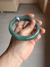 Load image into Gallery viewer, 61.5mm Certified Type A 100% Natural Light Green/Blue/Gray With Flying Snow Guatemala Jadeite Bangle PH263-1244
