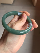 Load image into Gallery viewer, 61.4mm Certified Type A 100% Natural Light Green/Blue/Gray With Flying Snow Guatemala Jadeite Bangle PH266-1243
