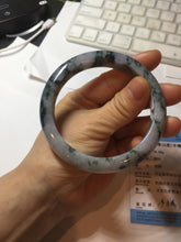 Load image into Gallery viewer, 60.5mm Certified Type A 100% Natural dark green/purple/gray Snowy Pine Mountain Jadeite Jade bangle PF28-1214
