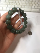 Load image into Gallery viewer, 100% Natural 13.8x13mm green/yellow/brown/blue/gray vintage style nephrite Jade bead man bracelet HF22
