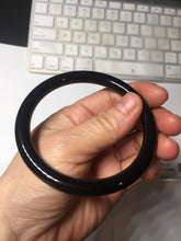 Load image into Gallery viewer, 59.5mm 100% Natural dark green/black round cut nephrite bangle HN83-2279
