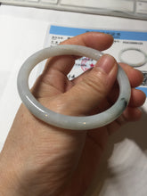 Load image into Gallery viewer, 56mm Certified Type A 100% Natural light green purple slim round cut Jadeite bangle PB175-9123
