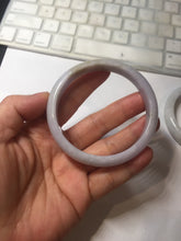 Load image into Gallery viewer, 57.7mm Certified Type A 100% Natural light purple white gray Jadeite bangle BH99-2161
